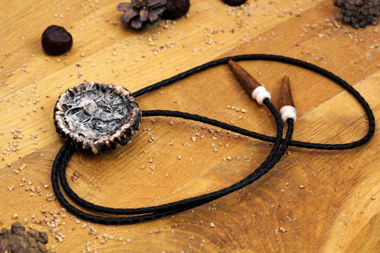 Bolo Tie Handcrafter from Deer Antler with Deer Roaring design