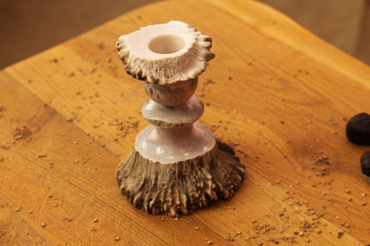 Unique Handmade Moose Antler Candlestick Holder