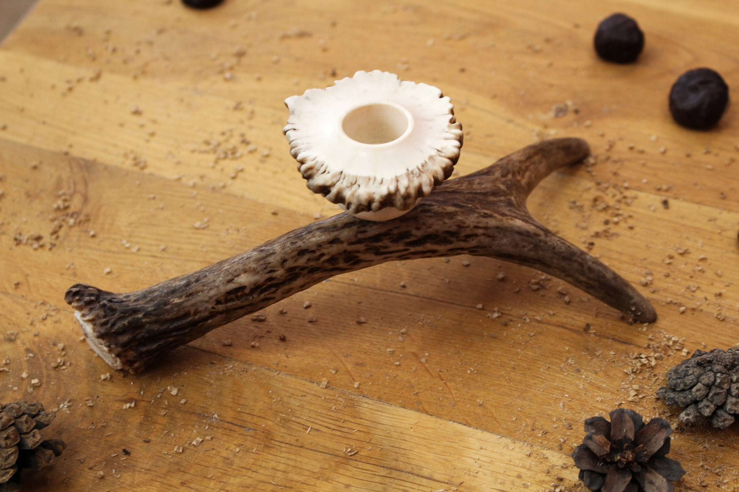 Simple Handmade Moose Antler Candlestick Holder
