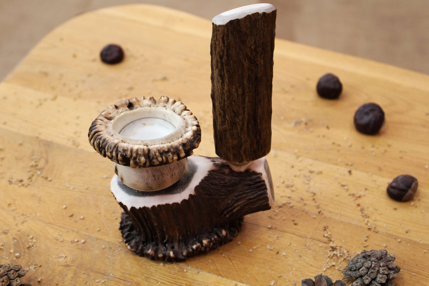 Deer Antler Candlestick Holder