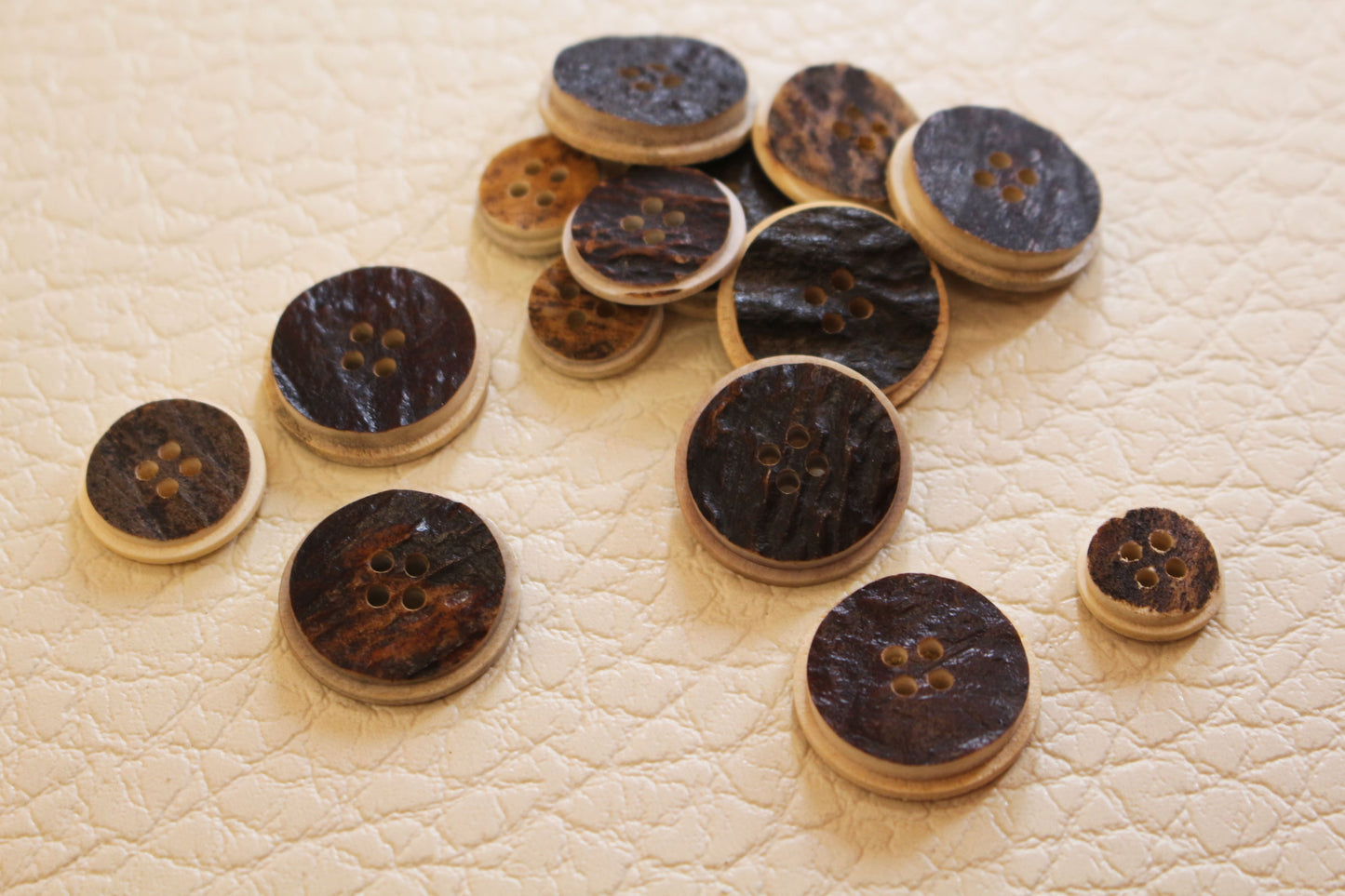 Deer antler buttons for creative sewing