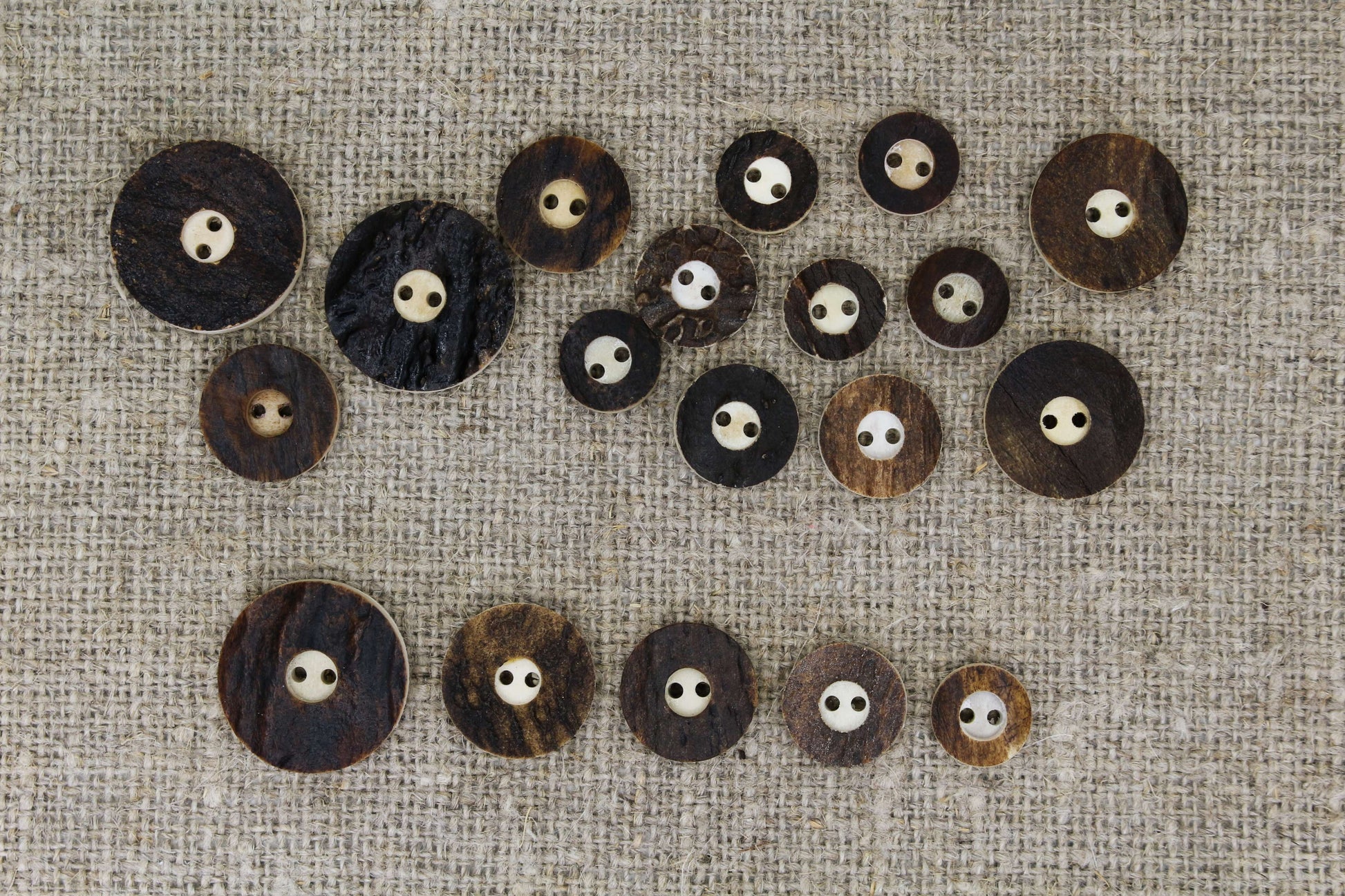 Handmade Deer Antler sewing buttons all sizes and colors 